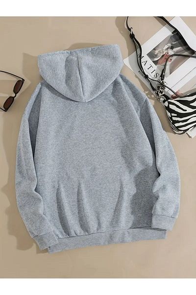 NOFLEN Унисекс суитшърт с качулка iİ Came Printed Oversize