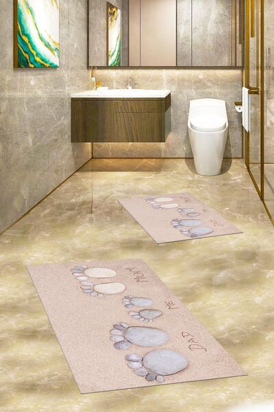 EY HOME Set de scaune de toaletă pentru baie dublă, lavabilă, imprimată 3D, mama, tata, copil, WC-16-COLOR,