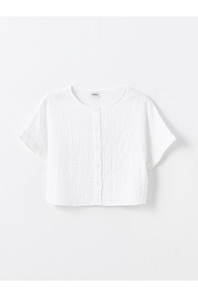 LC Waikiki Crop-Bluse für Mädchen – Rundhalsausschnitt