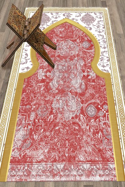 EY HOME Digital Printed Washable Motif Gift Prayer Rug Prayer Mat 70X130Cm