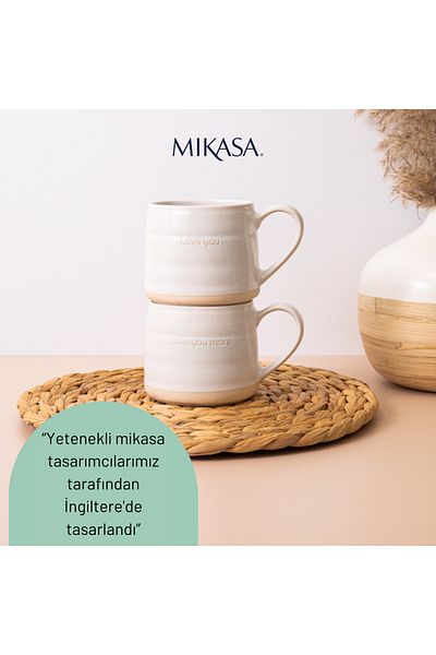 MIKASA Mkmugstarpk2 - 380ml White Farmhouse Star Stoneware Set of 2 Mugs