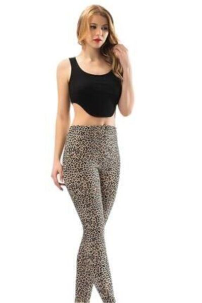 KOTA Γυναικείο ψηλόμεσο κολάν Lycra με λεοπάρ στάμπα