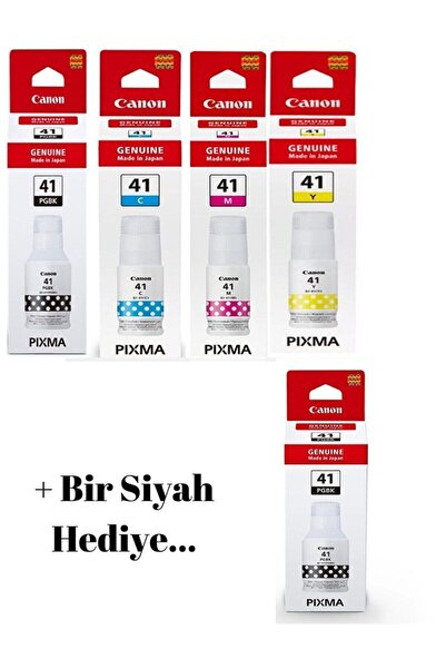 Canon Gı41 G1420 Orjinal 4 Renk Mürekkep Seti + 1 Siyah Hediye Gı-41 043 1-