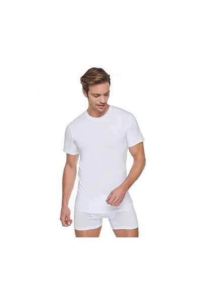 Seher Yıldızı 3 Pieces White Color Combed Cotton 0 Collar Undershirt