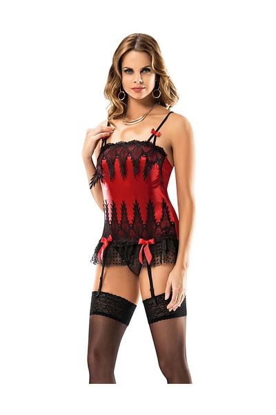 MOONGIRL Σετ καλτσοδέτας 2050 Model Red Guipure