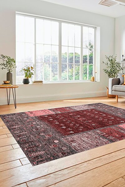 EY HOME Dijital Kaymaz Taban Yıkanabilir Yeni Tasarım Etnik Desenli Yolluk Mu...