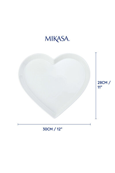 MIKASA MKCHHRTPLAT Chalk Porselen 30cm Kalp Servis Tabağı