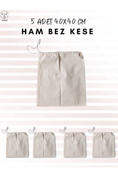 ALERSS 40x40 Cm 5 Adet Hambez Kese - Bakliyat, Sebze, Meyve, Alışveriş ,sakla...