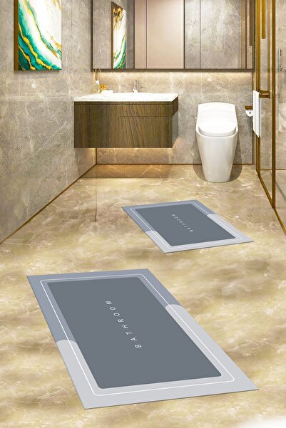 EY HOME Ψηφιακό σετ τουαλέτας με ψηφιακή επιγραφή μπάνιου, αντιολισθητικό, που πλένεται, με τύπωμα