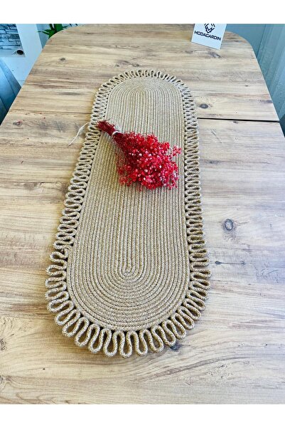 ModaCardin Față de masă decorativă din iută și răchită în stil boem - Runner ...