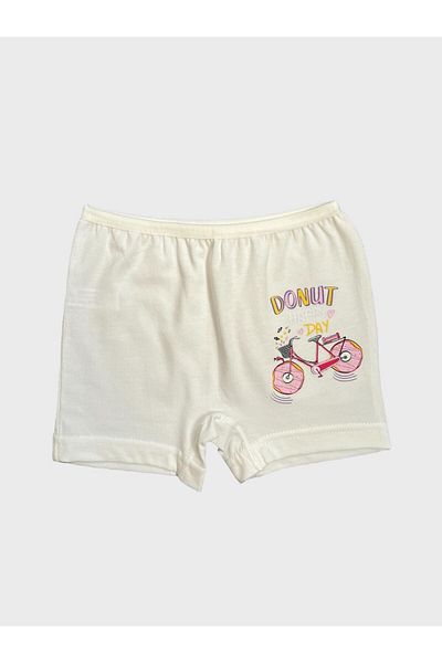 Fil Kids Ecru Cotton Girl's Athlete and Boxer Set - Donut BiKe Pattern