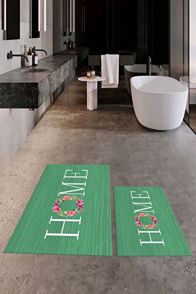 EY HOME cu imprimeu Set de covoraș de baie lavabil, anti-alunecare, cu flori,...