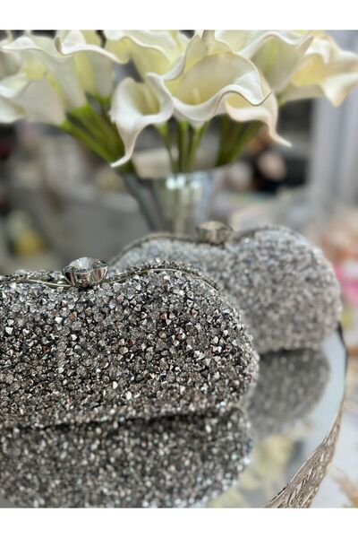 Blacktavern Geantă mare pentru rochie de seară cu detalii în piatră