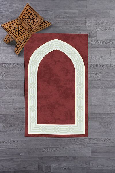 EY HOME Digital Printed Washable Simple Stylish Prayer Prayer Rug 70x130 Cm, Prayer Rug-10-red,