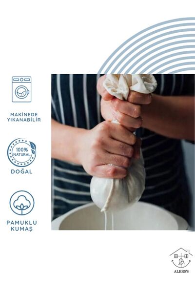 ALERSS 35*35 1 Adet Bitkisel Süt Yoğurt Süzme Kesesi Yıkanabilir Keten Kese Organik Süt bezi