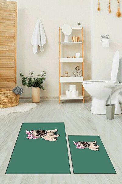 EY HOME Печатен, измиваем, неплъзгащ се, сладък комплект за баня с куче за то...