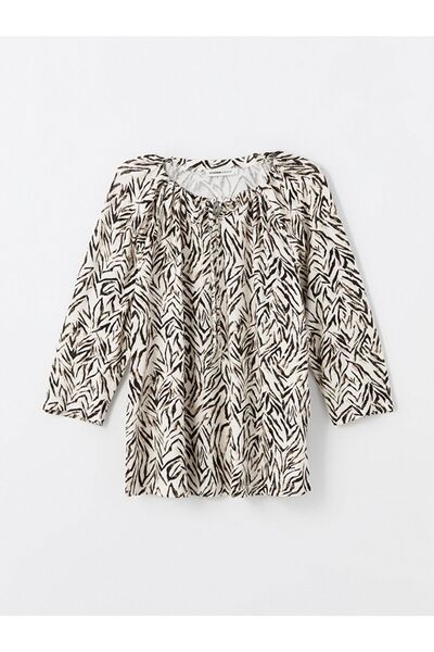 LC Waikiki Vzorovaný límec – zavazovací dámská halenka LCW