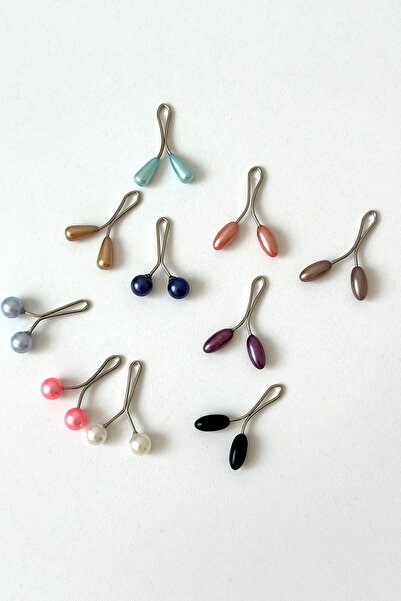 BECCASTYLE 6x12mm 10 τεμάχια μαργαριταρένιο κασκόλ και κλιπ καρφίτσας περιτυλίγματος - τσιμπίδα και μαργαριτάρι λεπτομέρεια χιτζάμπ