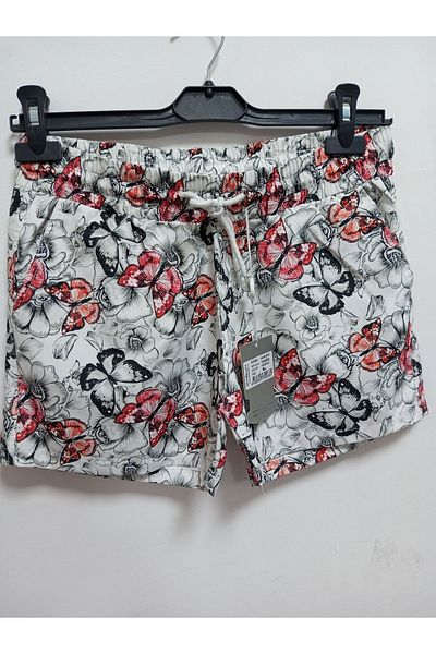 AKŞEN GİYİM Patterned Women's Swim Shorts - Two Pieces Side Pockets, Quick Running