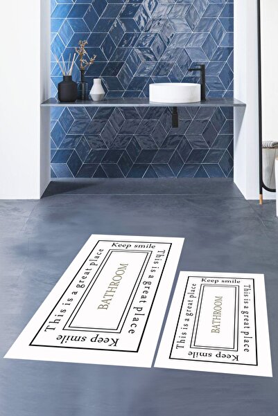 EY HOME cu imprimeu Covoraș de baie lavabil, anti-alunecare, cu model, set pe...