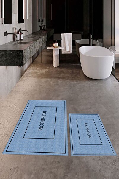 EY HOME Ψηφιακό σετ τουαλέτας με ψάθα μπάνιου με αντιολισθητική επιφάνεια που πλένεται με τύπωμα φορές