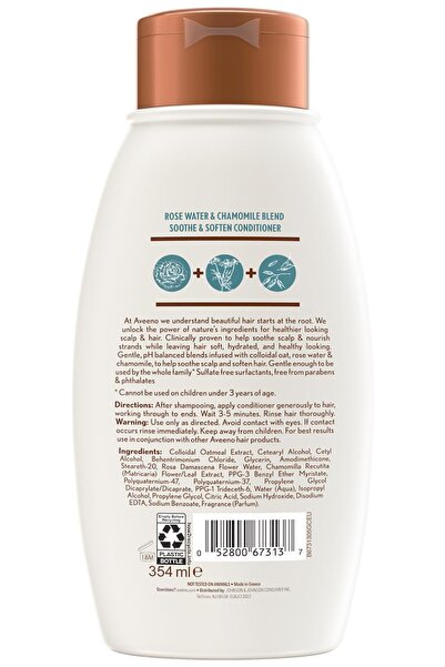 AVEENO Rose Water & Chamomile Blend Saç Kremi 354ML