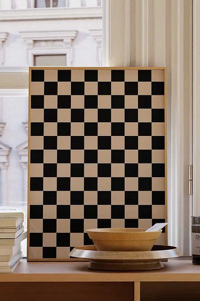 Taranist Paper Poster Checkerboard Square Modern Minimalist 30X42 cm