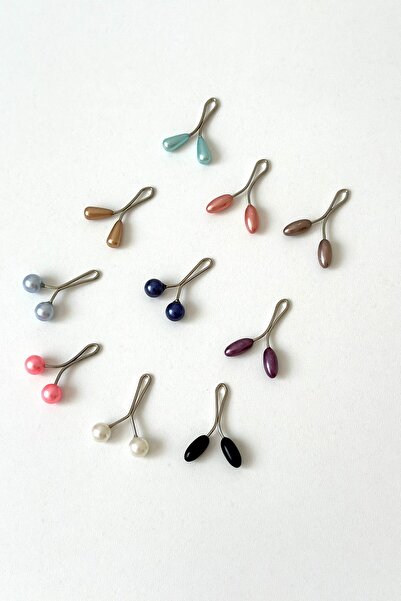 BECCASTYLE 6x12mm 10 τεμάχια μαργαριταρένιο κασκόλ και κλιπ καρφίτσας περιτυλίγματος - τσιμπίδα και μαργαριτάρι λεπτομέρεια χιτζάμπ