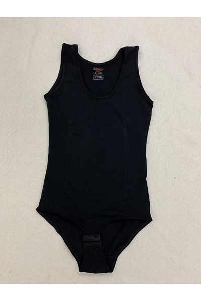 Namaldı Girl's 4-Piece Black Thick Strap and Hook Bodysuit