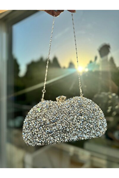 Blacktavern Geantă mare pentru rochie de seară cu detalii în piatră