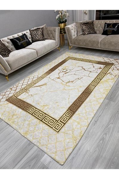 LİMAY Practical Velvet Fabric Sponge Free Carpet Cover - Washable - Decorative - Large Size 300cmx400cm 12m2