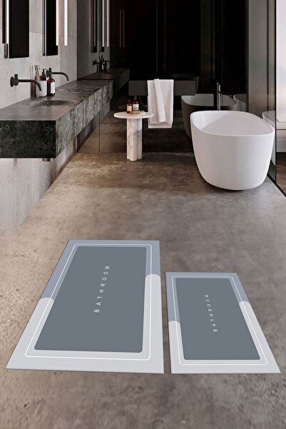 EY HOME Ψηφιακό σετ τουαλέτας με ψηφιακή επιγραφή μπάνιου, αντιολισθητικό, που πλένεται, με τύπωμα