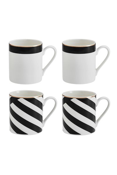 MIKASA Mkldmugpk4 Set of 4 380ml Luxe Deco Fine China Mug