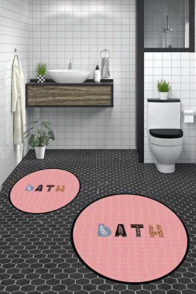 EY HOME Цифров, подходящ за пране, неплъзгащ се, цветен, с печат, двоен, кръг...