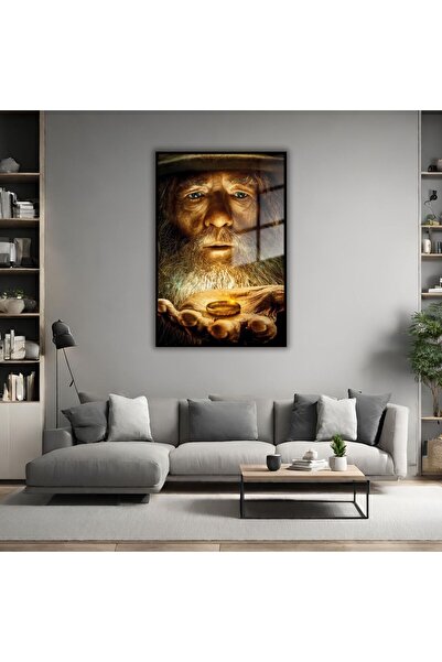 GAAGART Metal Çerçeveli Cam Tablo Yüzüklerin Efendisi Karakteri Gandalf