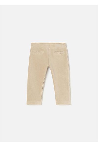 MAYORAL Cream Baby Girl Velvet Trousers - 514 Model