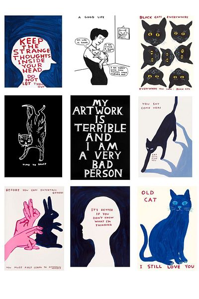 Taranist Αφίσα από χαρτί David Shrigley 9 τεμάχια 10x15 εκ