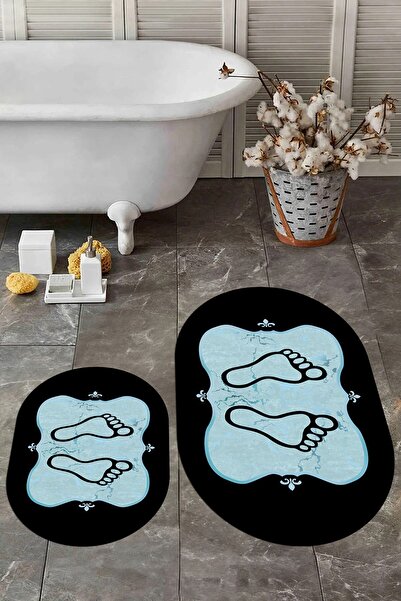 EY HOME Set de toaletă pentru baie, lavabil, anti-alunecare, modern, cu model...