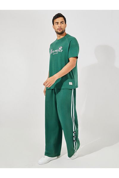 Styli Premium Varsity Print Oversized T-Shirt & Wide Leg Joggers Co-Ords