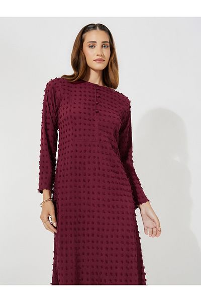 Styli Dobby Jalabiya with Button Detail