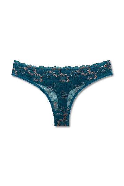 HNX 8-Piece Front Lace Back Double Layer Cotton Thong Women's Panties