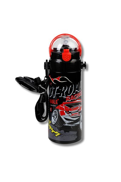 MUGGLE 550 ml Steel Water Bottle - Car Pattern