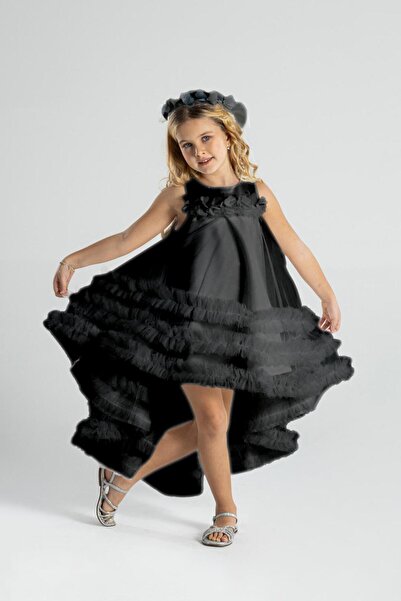 SIRRI Masalsı Güzellik: 6-10 Yaş Kız Çocuklar İçin Kuyruklu Abiye ve Taç