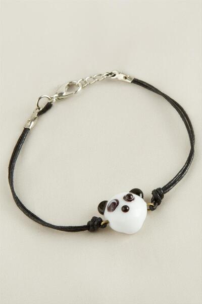 Bijuteri Net Panda Patterned Glass Bracelet
