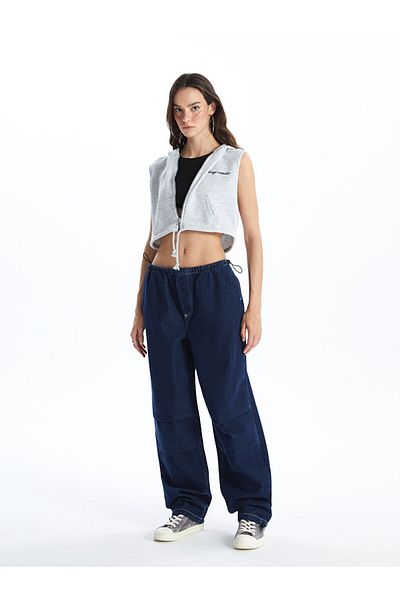 LC Waikiki Pantaloni de jogging pentru femei XSIDE, albastru mediu, cu talie elastică