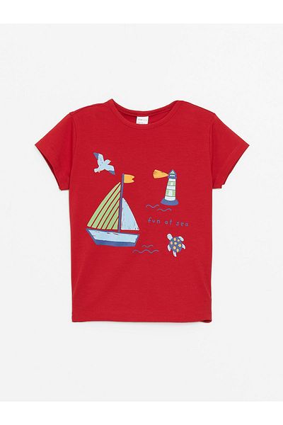LC Waikiki Baby Boy Pajama Set with Shorts - Crew Neck, Short Sleeve, Printed