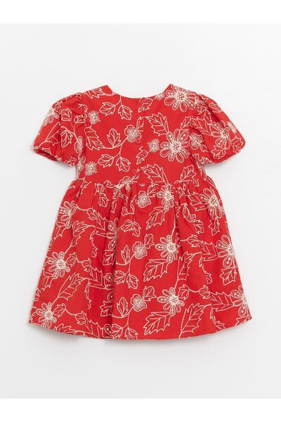 LC Waikiki Vibrant Red Crew Neck Short Sleeve Dress
