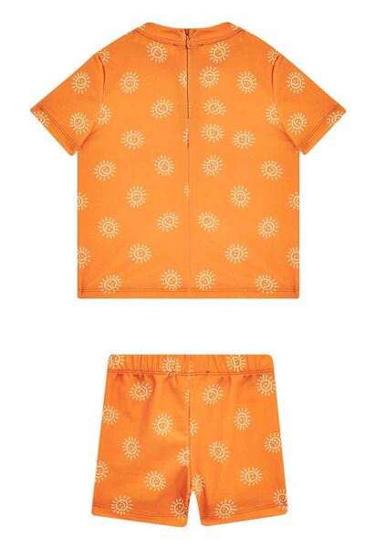 REMSA Orange Kids Baby Swimsuit - UV Protection, Short Sleeve Shorts, for Sea and Pool Orya 5537