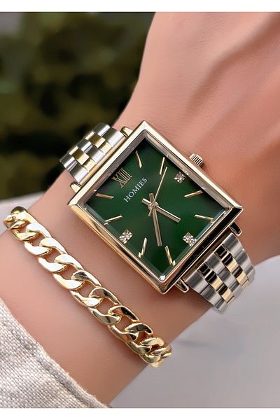 Homies New Season HOMİES ORIGINAL Square Large Case Women's Watch Bracelet Gift