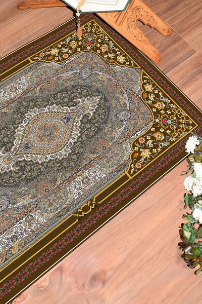 EY HOME سجادة صلاة كلاسيكية رقمية مطبوع قابلة للغسل مقاس 70x130